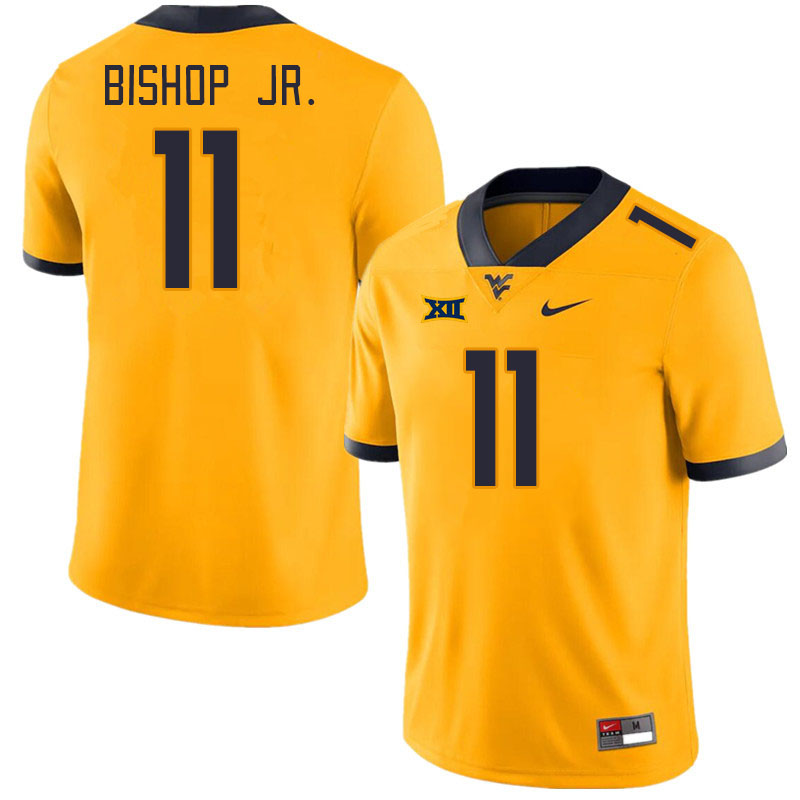 Men #11 Beanie Bishop Jr. West Virginia Mountaineers College Football Jerseys Stitched Sale-Gold